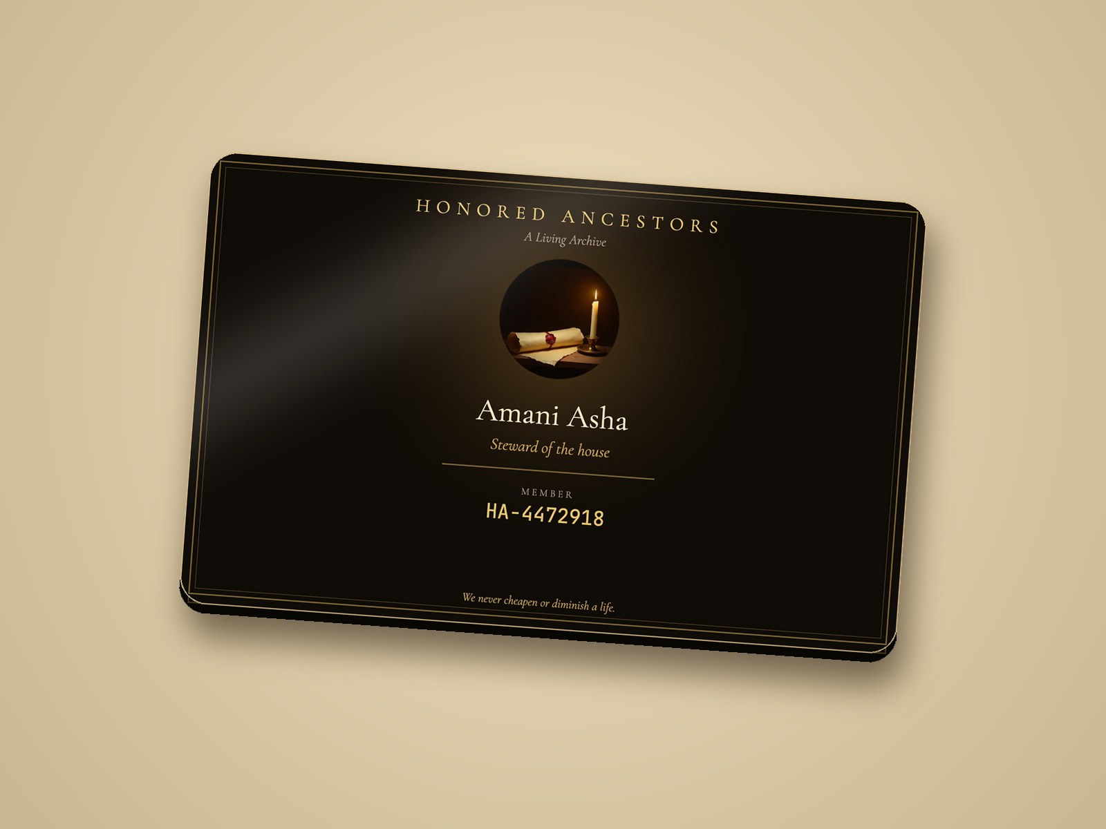 The Steward's Card on lit parchment